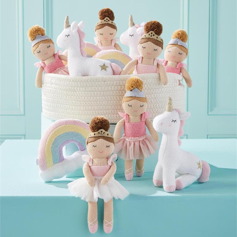 Princess Rattles Toys Ballerina rainbow unicorn for baby girls Mudpie