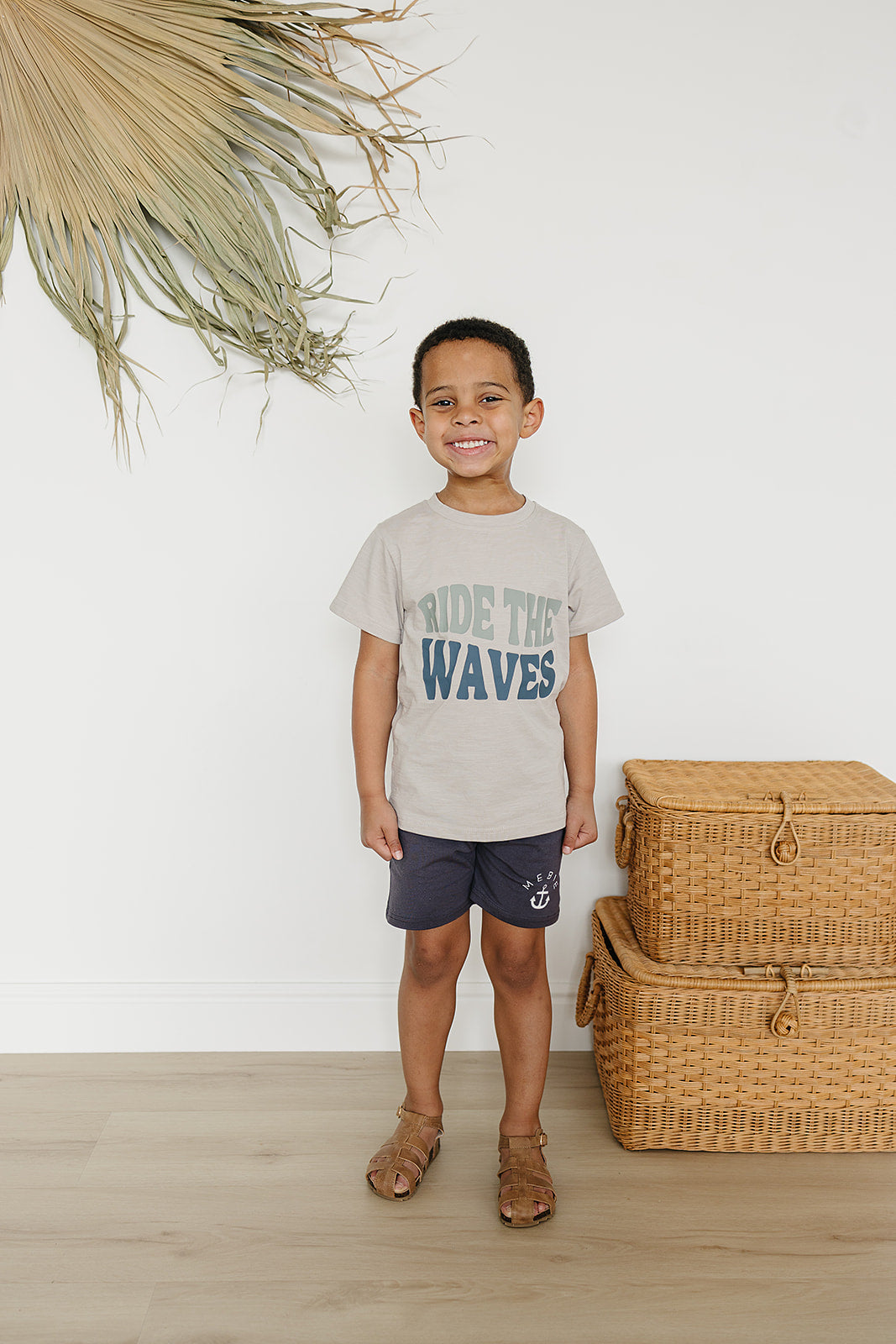 Ride The Waves Tee for boys and girls Beach Summer outfit at MKS Miminoo