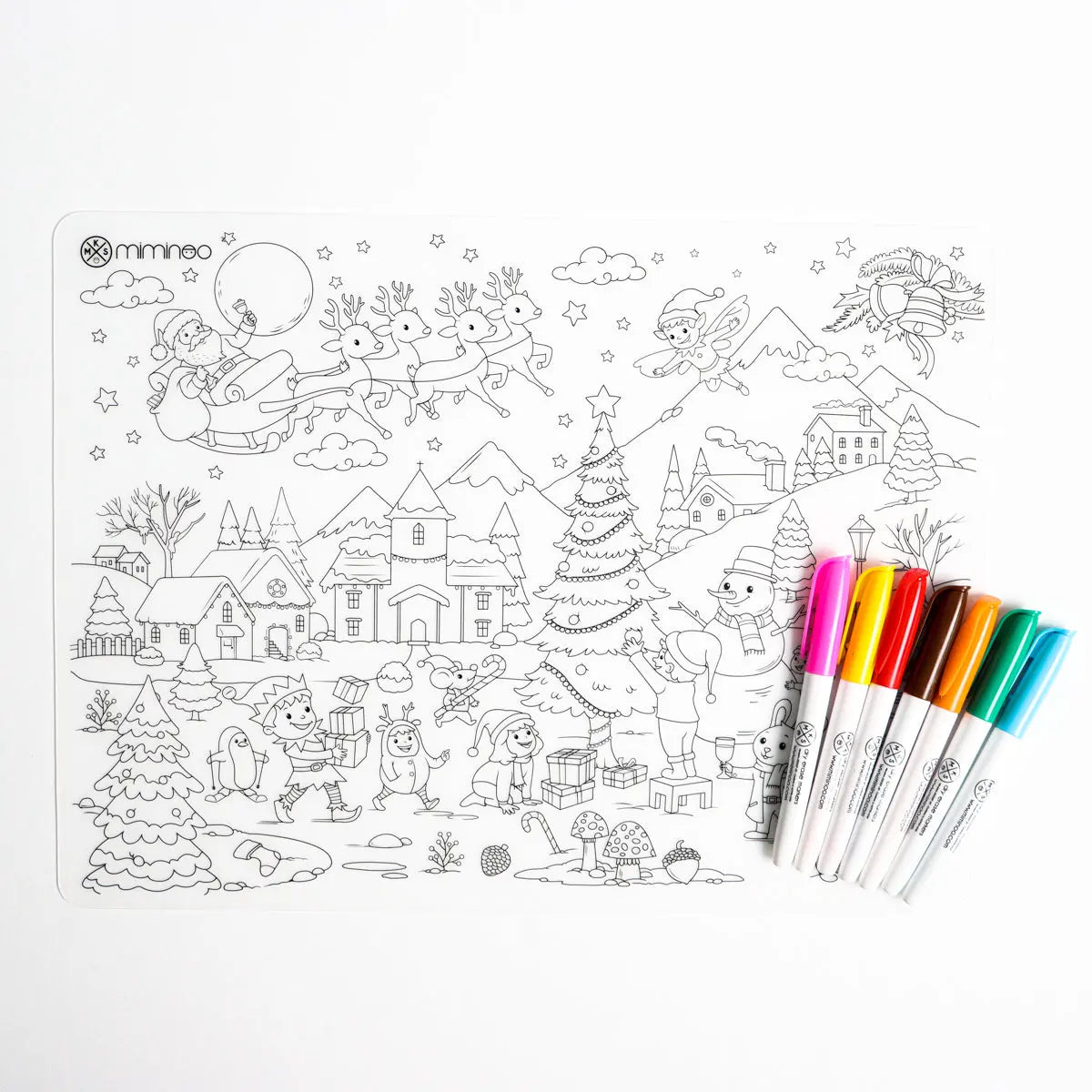 Set Silicone Reusable Coloring Tablemat Special Edition CHRISTMAS MKS MIMINOO