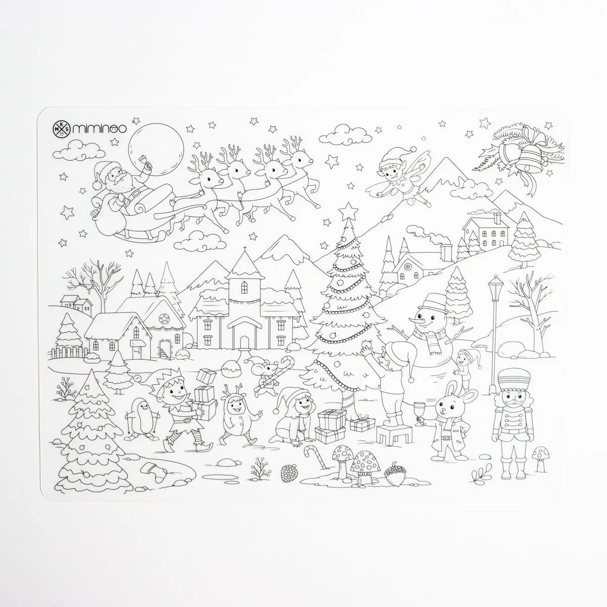 Set Silicone Reusable Coloring Tablemat Special Edition CHRISTMAS MKS MIMINOO