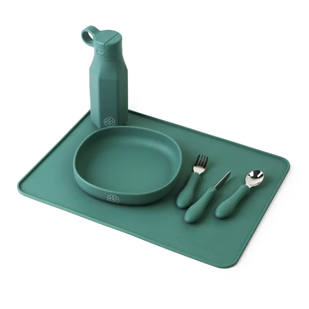 silicone placemat is easy to clean, non-sticky, and ideal for crafting, dining, pets food, and play. For kids and adults. Home lifestyle and dinnerware. mks miminoo usa brand. army green for toddler boys.