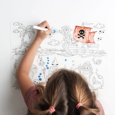 Silicone Reusable Coloring Mat & Markers Set - Atlantis - MKS Miminoo