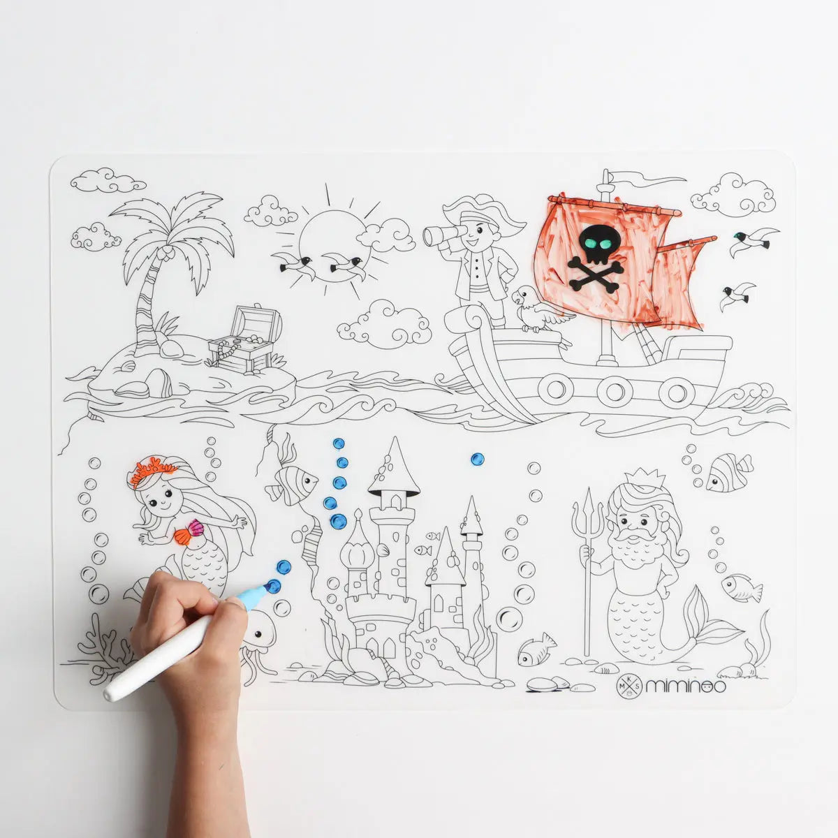 Silicone Reusable Coloring Mat & Markers Set - Atlantis - MKS Miminoo