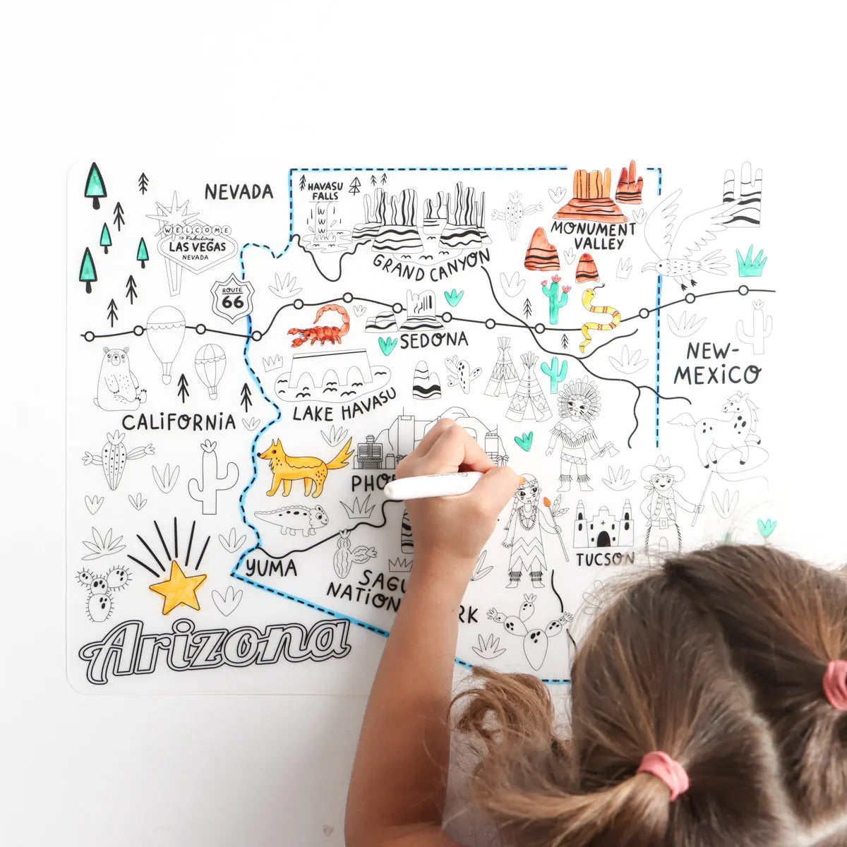 Silicone Reusable Coloring Mat & Markers Set - Arizona - MKS Miminoo