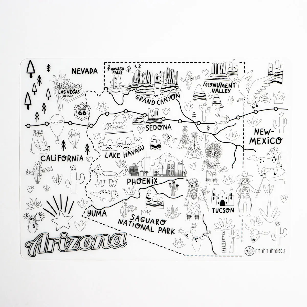 Silicone Reusable Coloring Mat & Markers Set - Arizona - MKS Miminoo