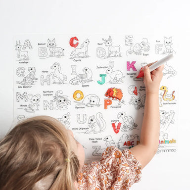 Silicone Reusable Coloring Mat & Markers Set - Desert Animals ABC - MKS Miminoo