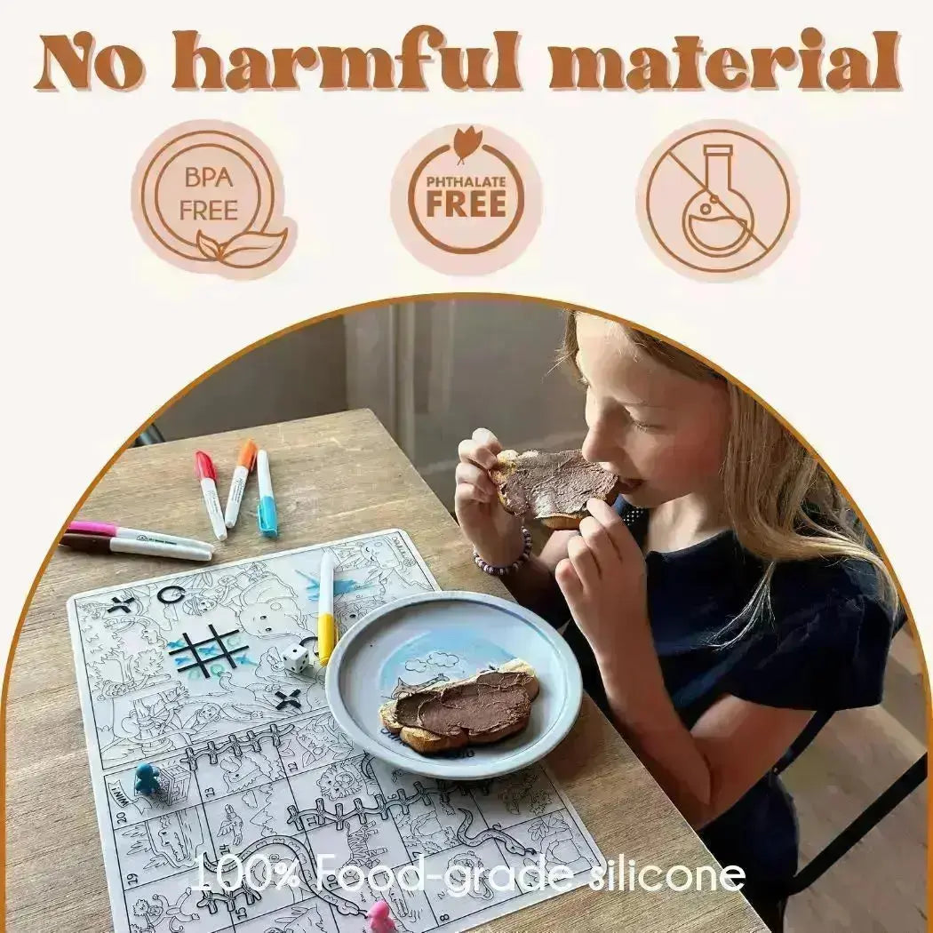 Silicone Reusable Coloring Mat & Markers Set - ABC Animals MKS MIMINOO