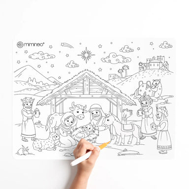 Silicone Reusable Coloring Mat & Markers Set - Nativity MKS MIMINOO