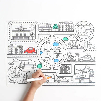 Silicone Reusable Coloring Mat & Markers Set - Roadmap - MKS Miminoo