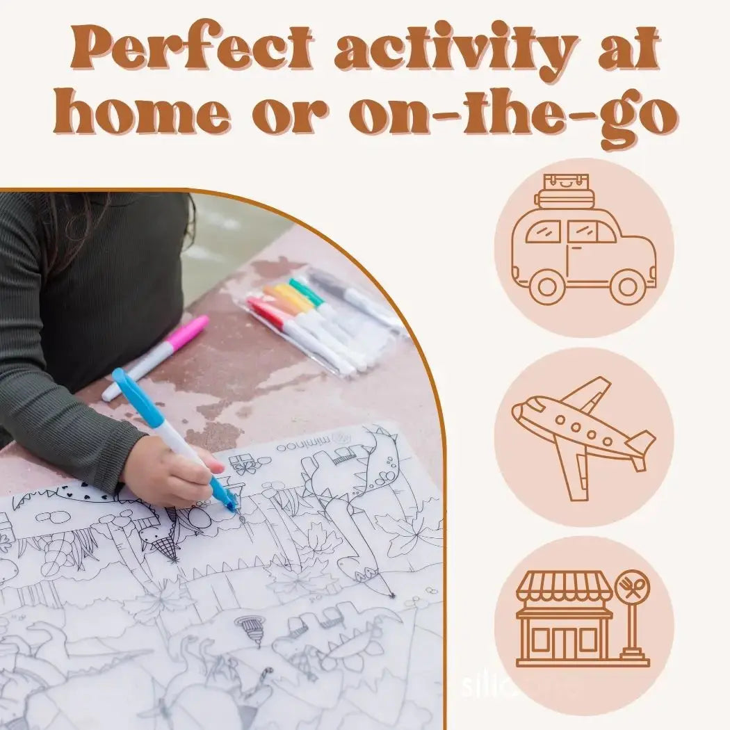 silicone coloring and erasable mat by mks miminoo exclusive design for kids educational and playful screen free activity usa map 