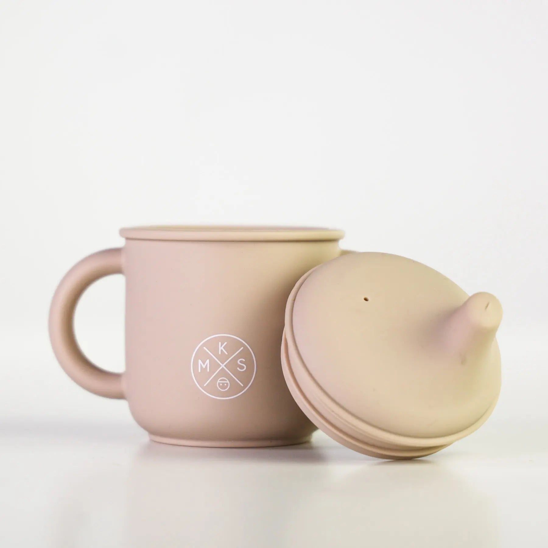 Silicone Sippy Cup with lid and handles Beige - MKS Miminoo