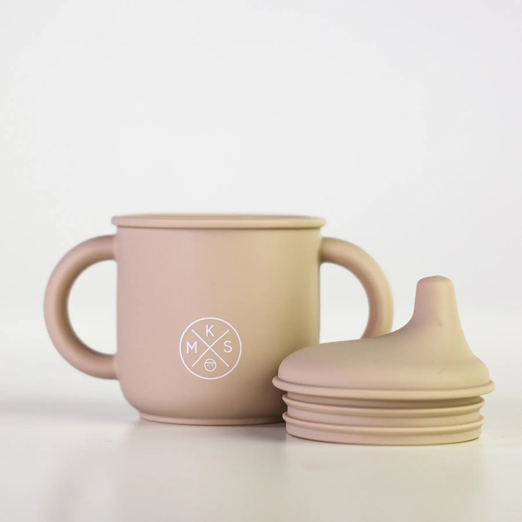 Silicone Sippy Cup with lid and handles Beige - MKS Miminoo
