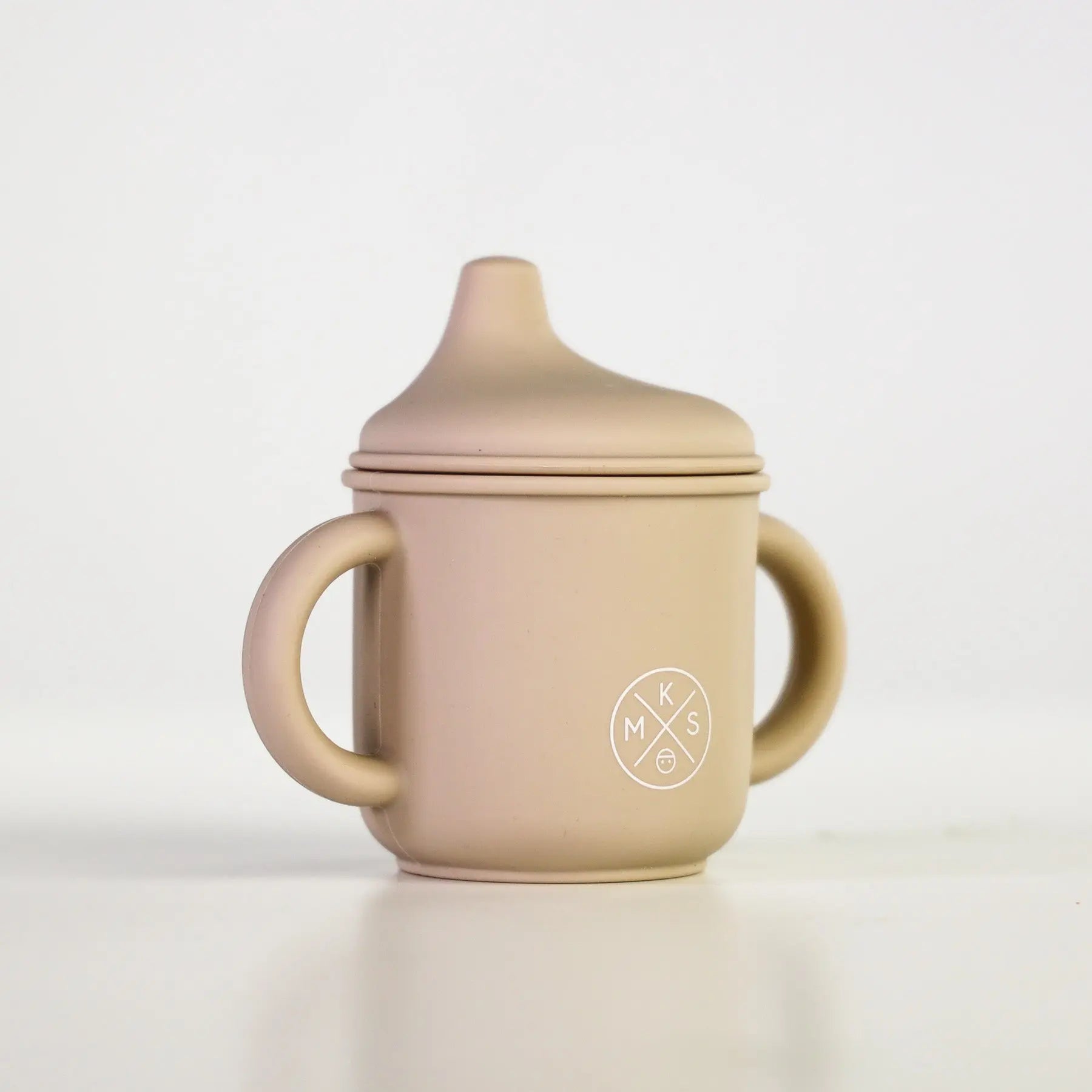 Silicone Sippy Cup with lid and handles Beige - MKS Miminoo