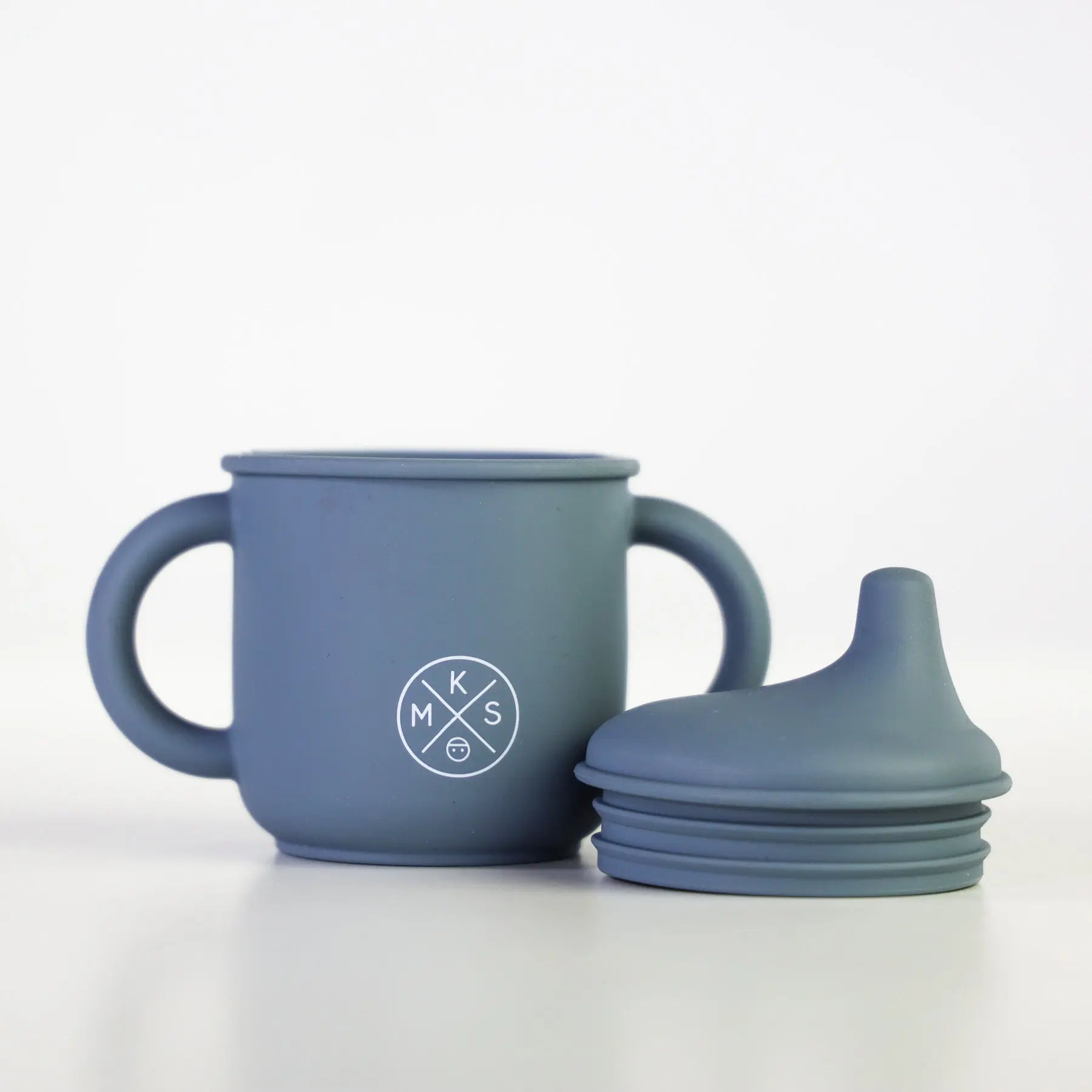 Silicone Sippy Cup with lid and handles Charcoal - MKS Miminoo