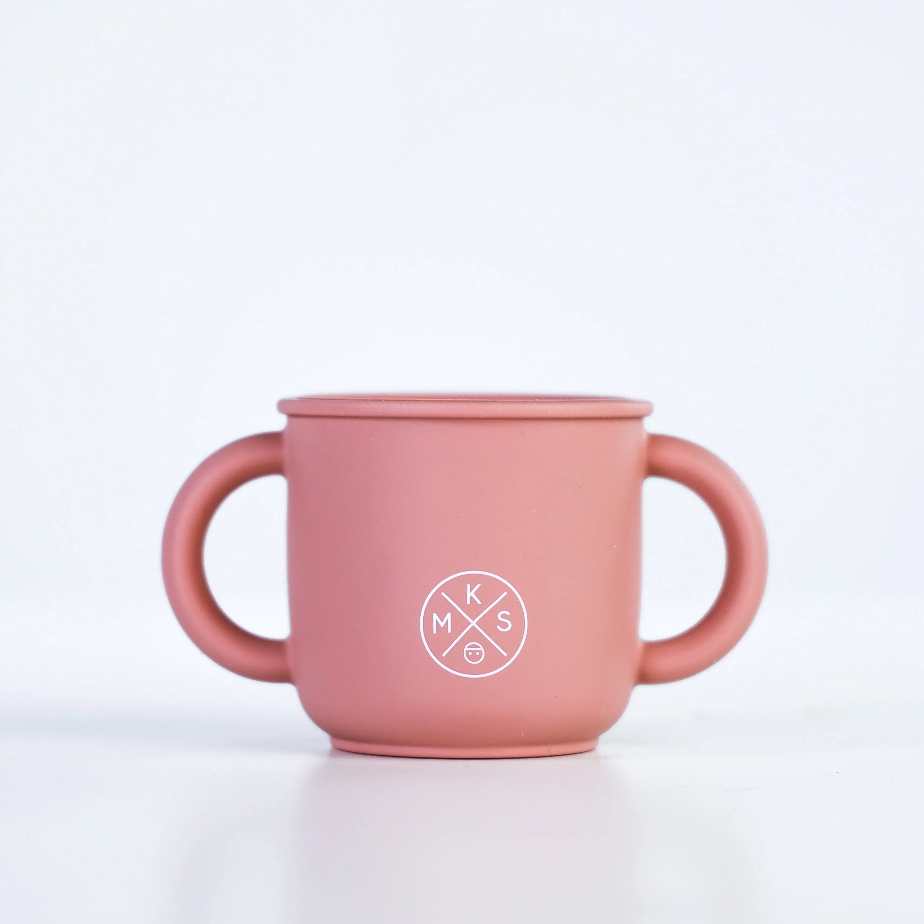 Silicone Sippy Cup with lid and handles Dusty Pink - MKS Miminoo