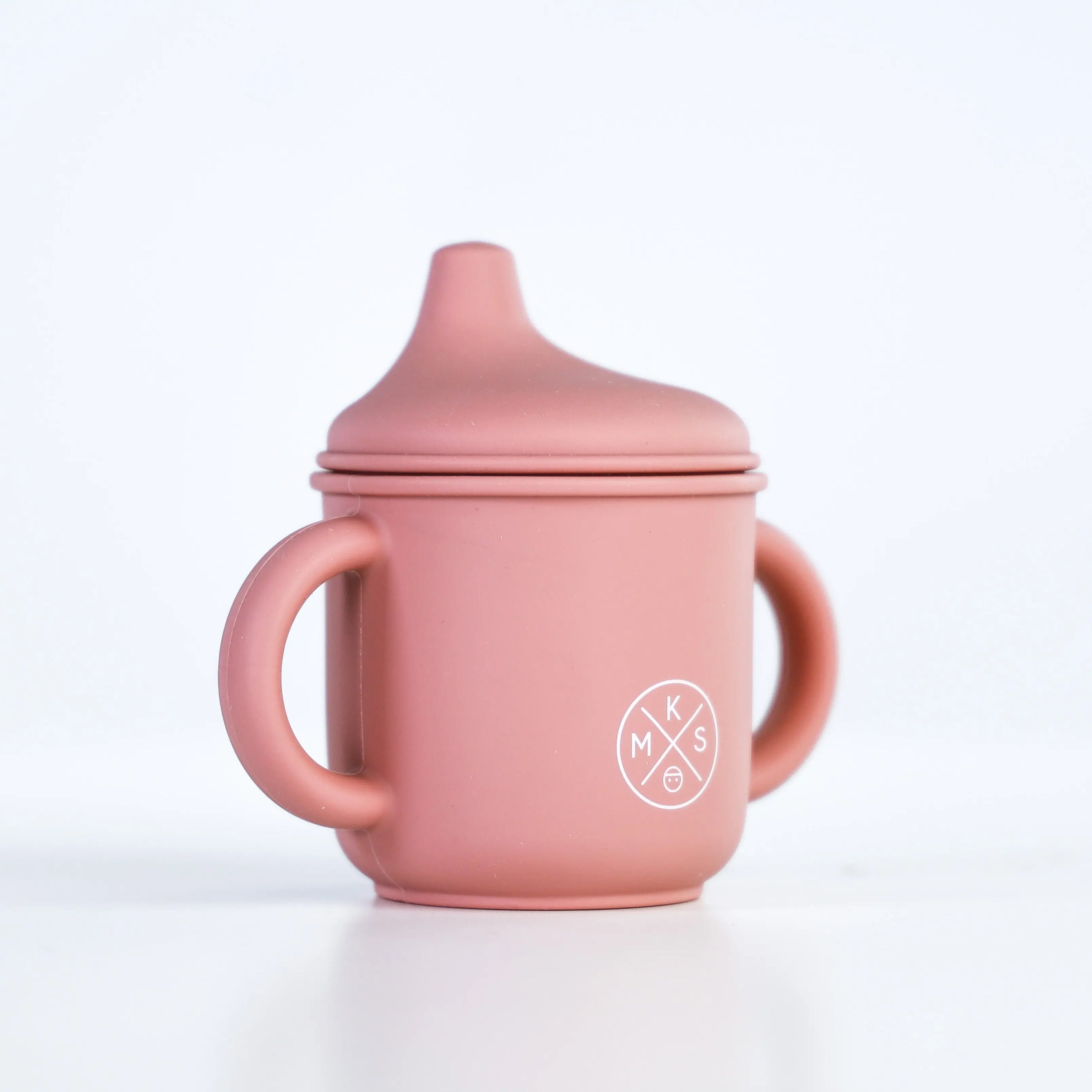 Silicone Sippy Cup with lid and handles Dusty Pink - MKS Miminoo