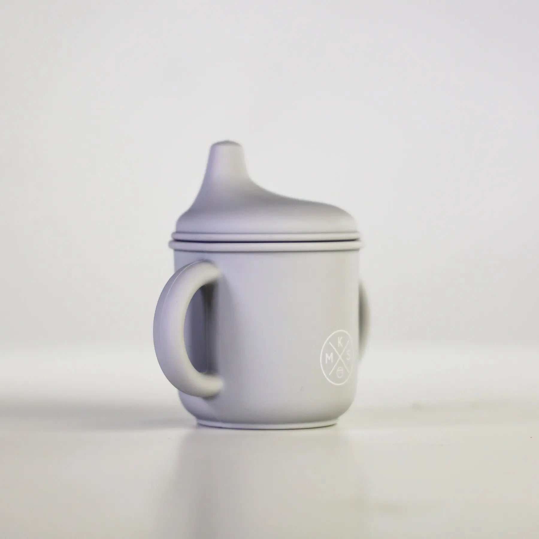 Silicone Sippy Cup with lid and handles Light Grey - MKS Miminoo