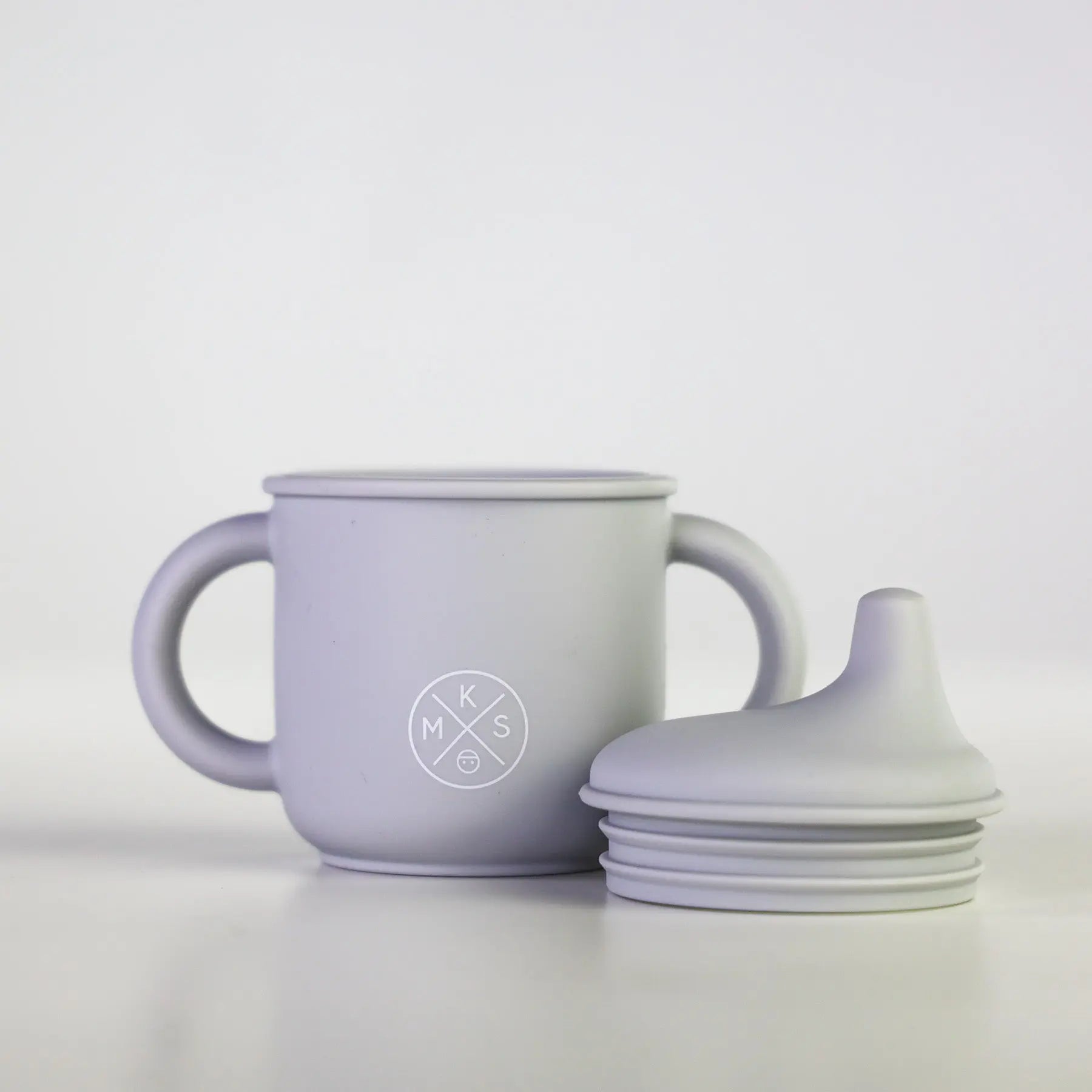 Silicone Sippy Cup with lid and handles Light Grey - MKS Miminoo