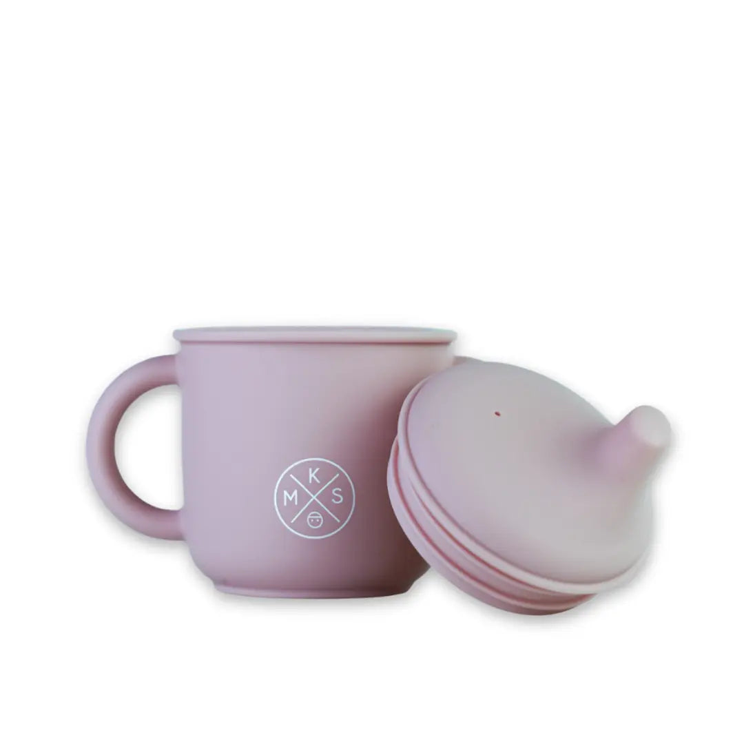 Silicone Sippy Cup with lid and handles Lilac - MKS Miminoo