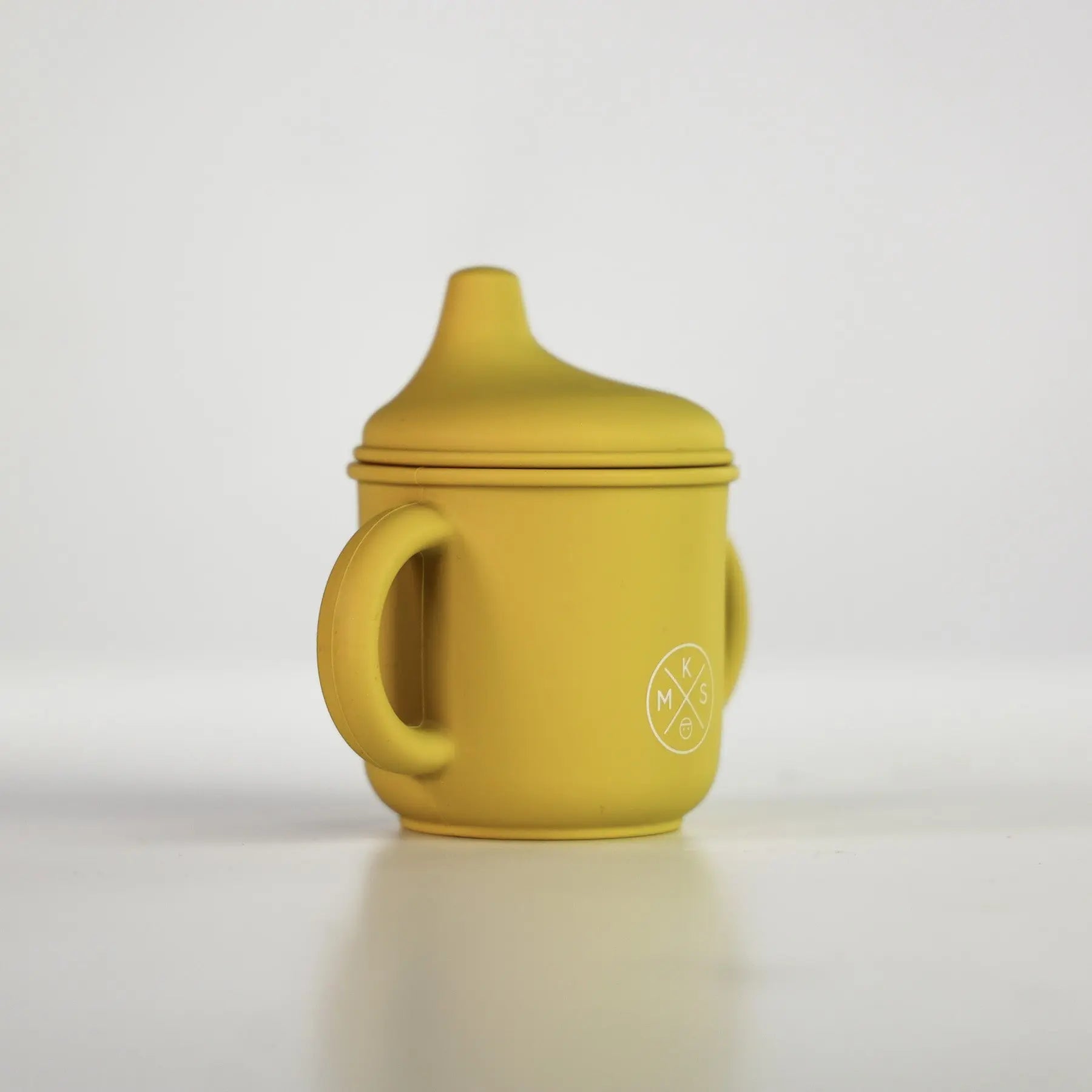 Silicone Sippy Cup with lid and handles Mustard - MKS Miminoo