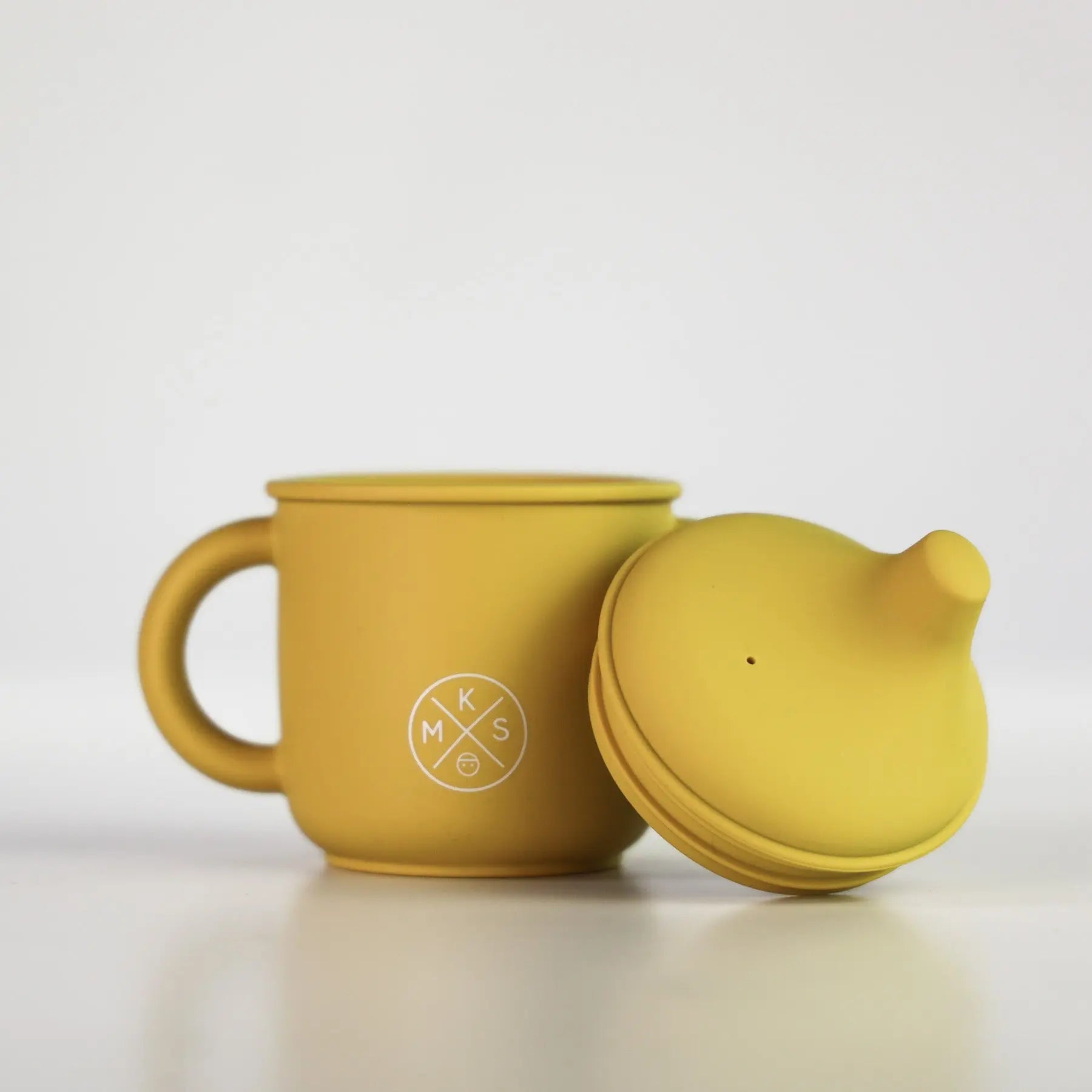 Silicone Sippy Cup with lid and handles Mustard - MKS Miminoo