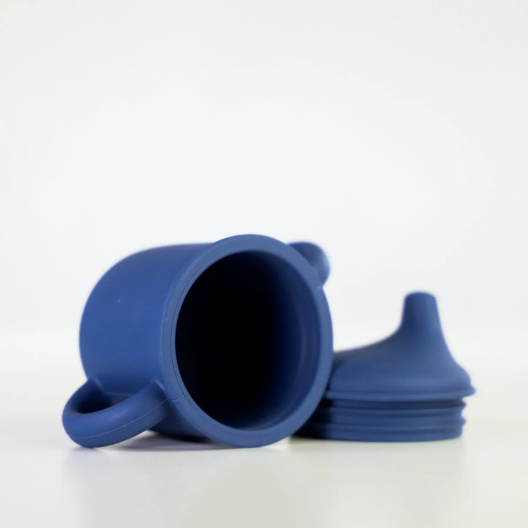 Silicone Sippy Cup with lid and handles Navy - MKS Miminoo