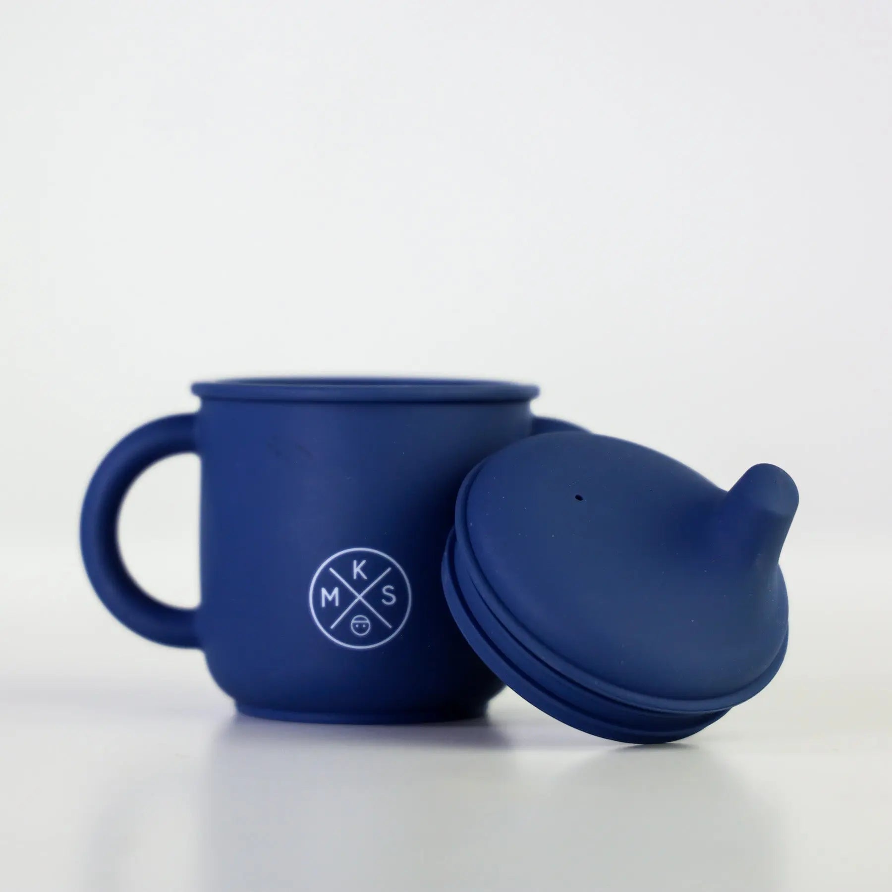 Silicone Sippy Cup with lid and handles Navy - MKS Miminoo