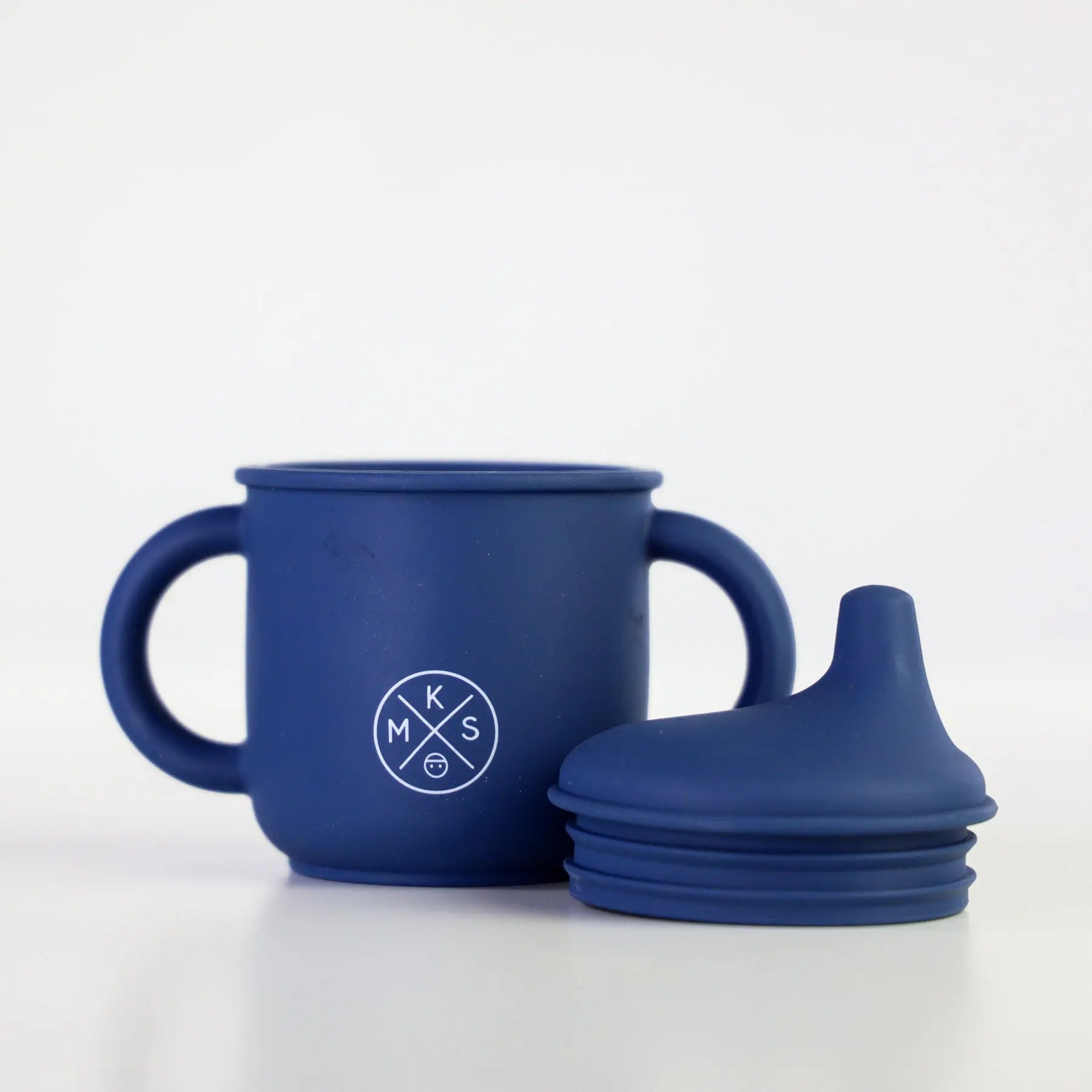 Silicone Sippy Cup with lid and handles Navy - MKS Miminoo