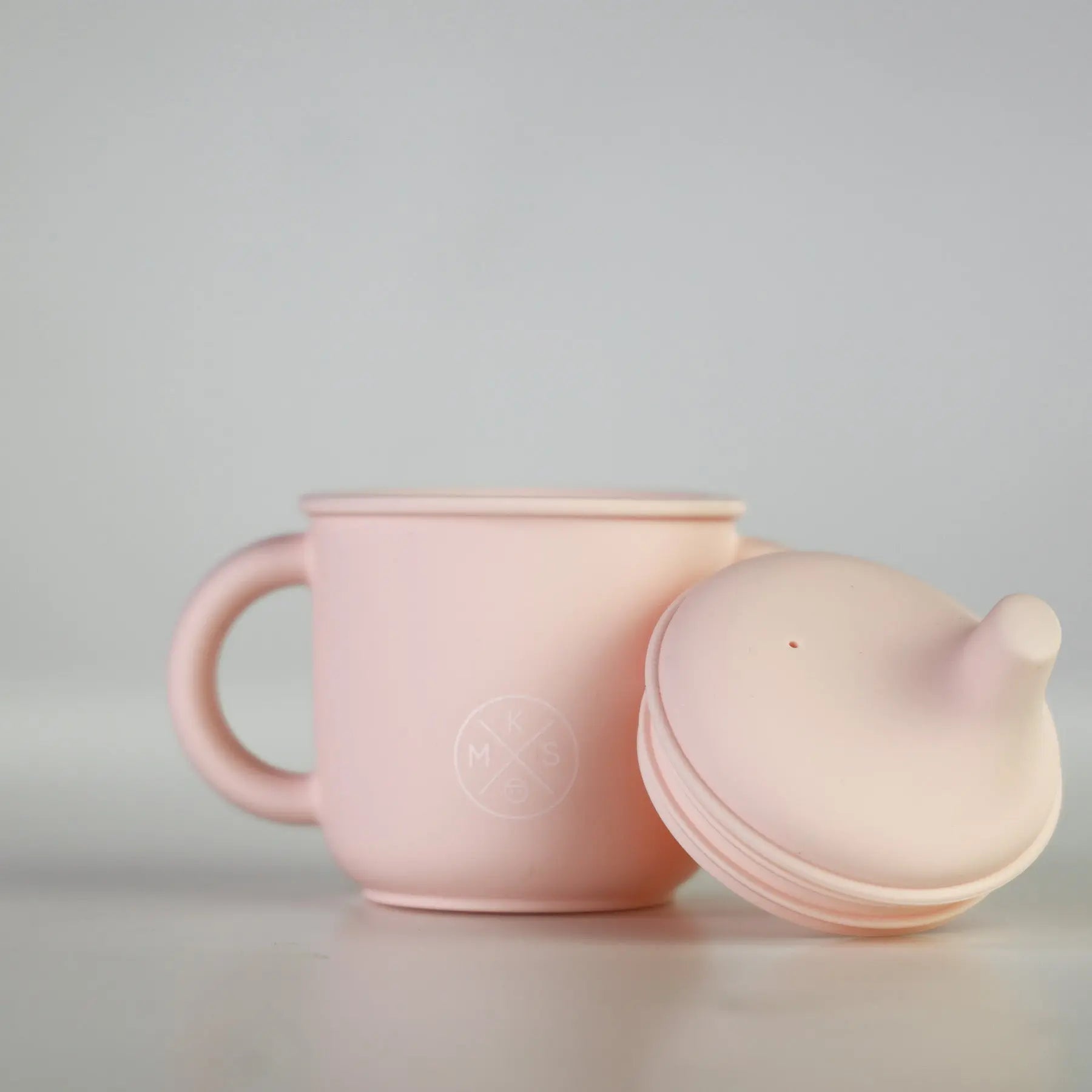 Silicone Sippy Cup with lid and handles Soft Pink - MKS Miminoo