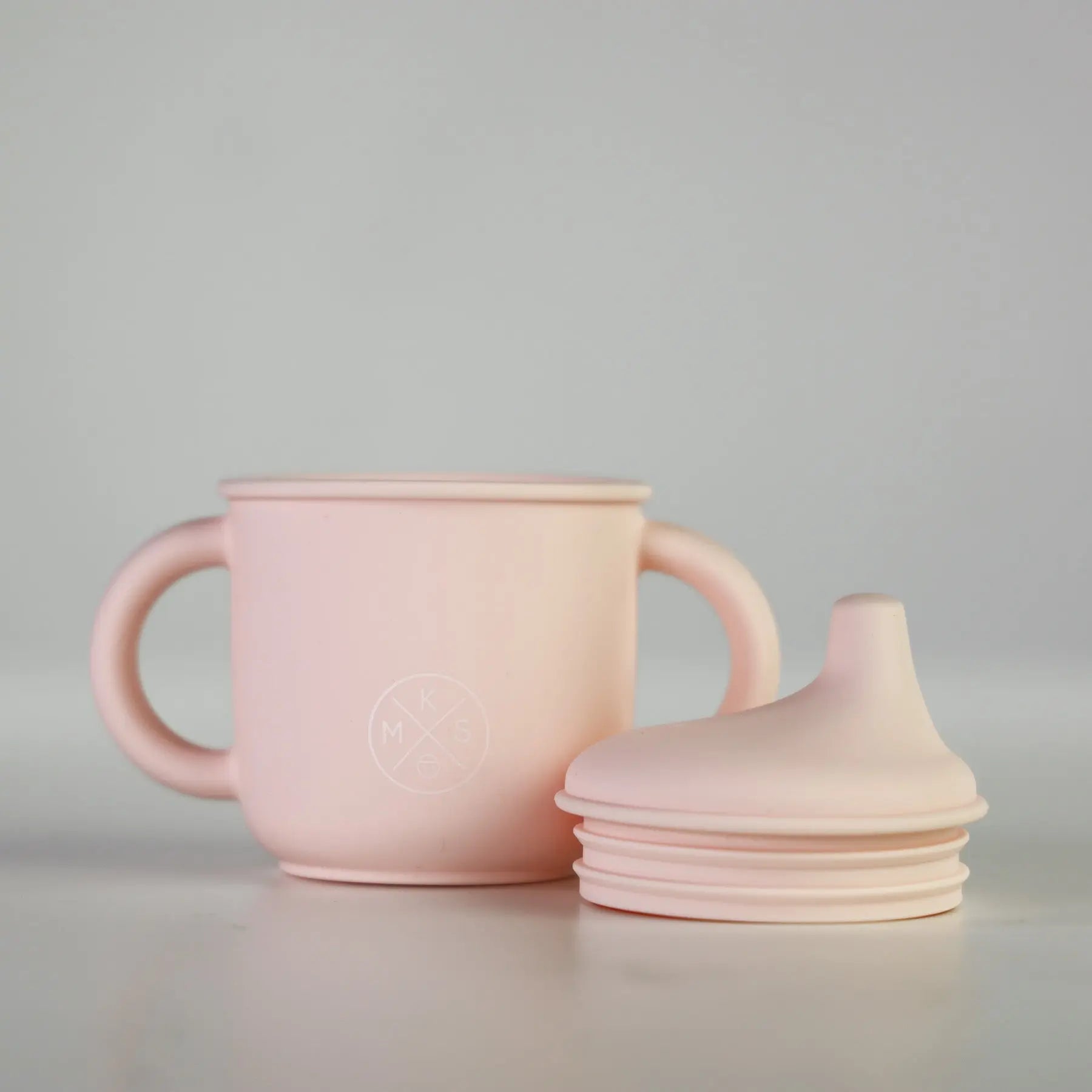 Silicone Sippy Cup with lid and handles Soft Pink - MKS Miminoo