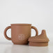 Silicone Sippy Cup with lid and handles Taupe - MKS Miminoo