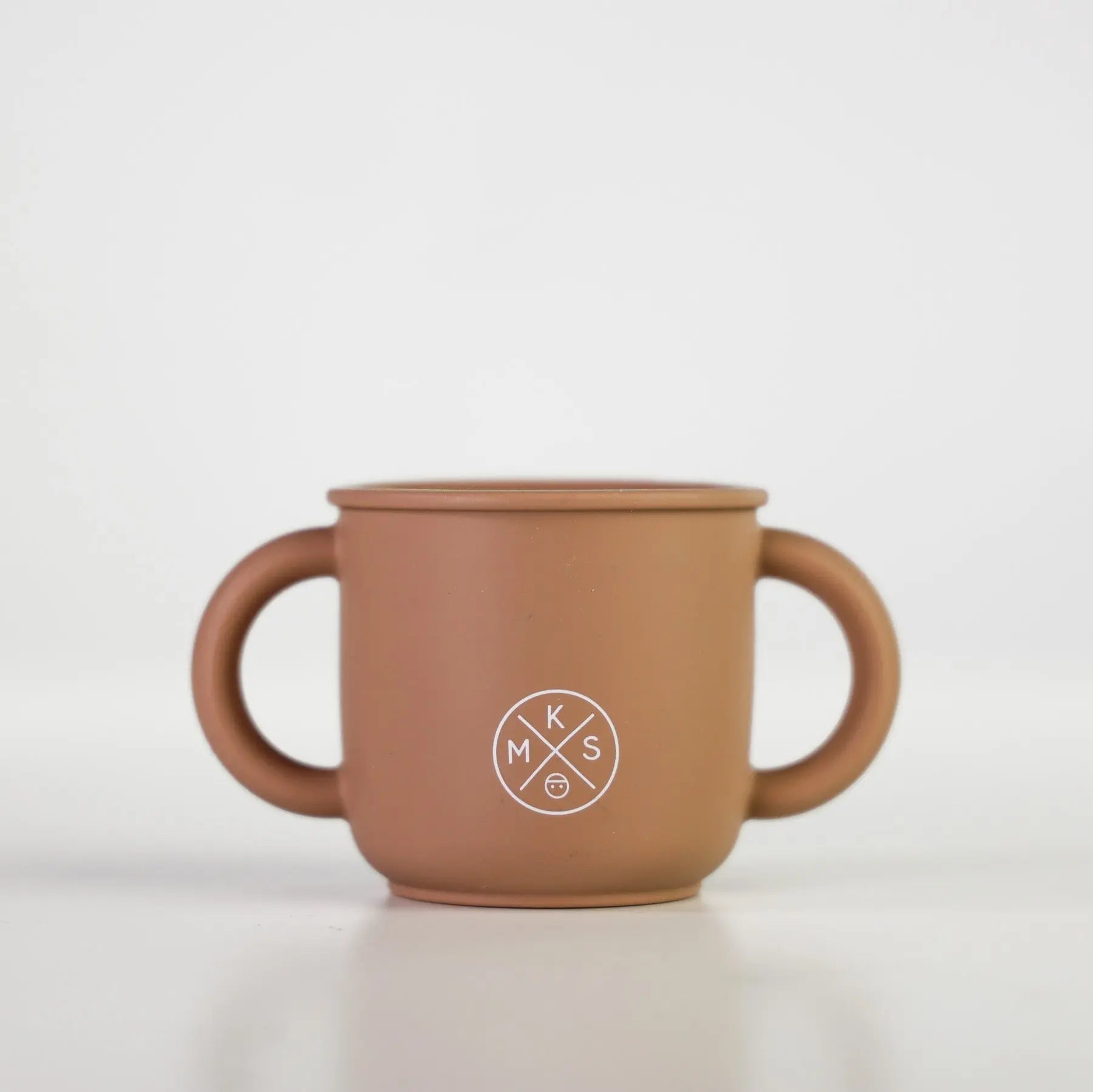 Silicone Sippy Cup with lid and handles Taupe - MKS Miminoo