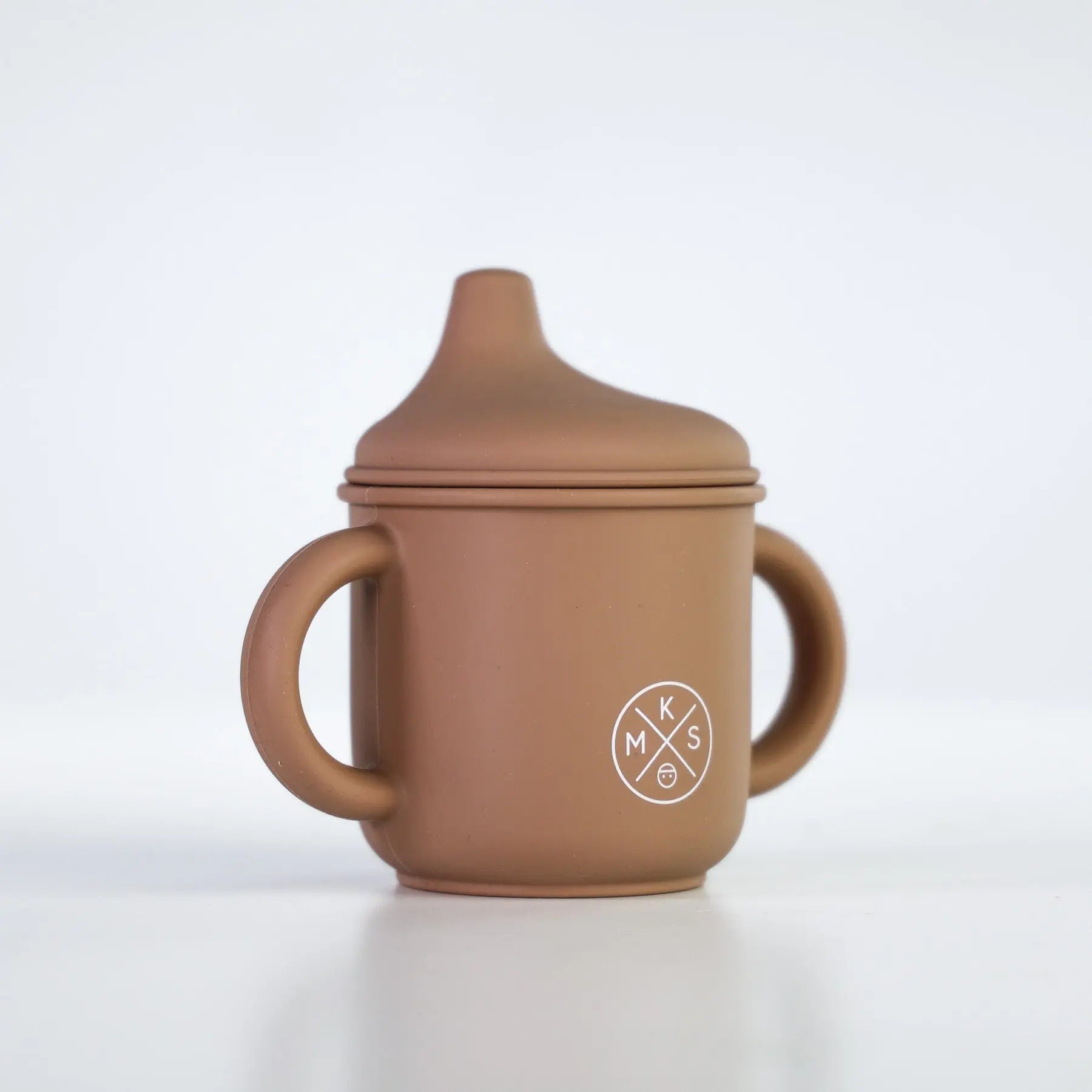 Silicone Sippy Cup with lid and handles Taupe - MKS Miminoo