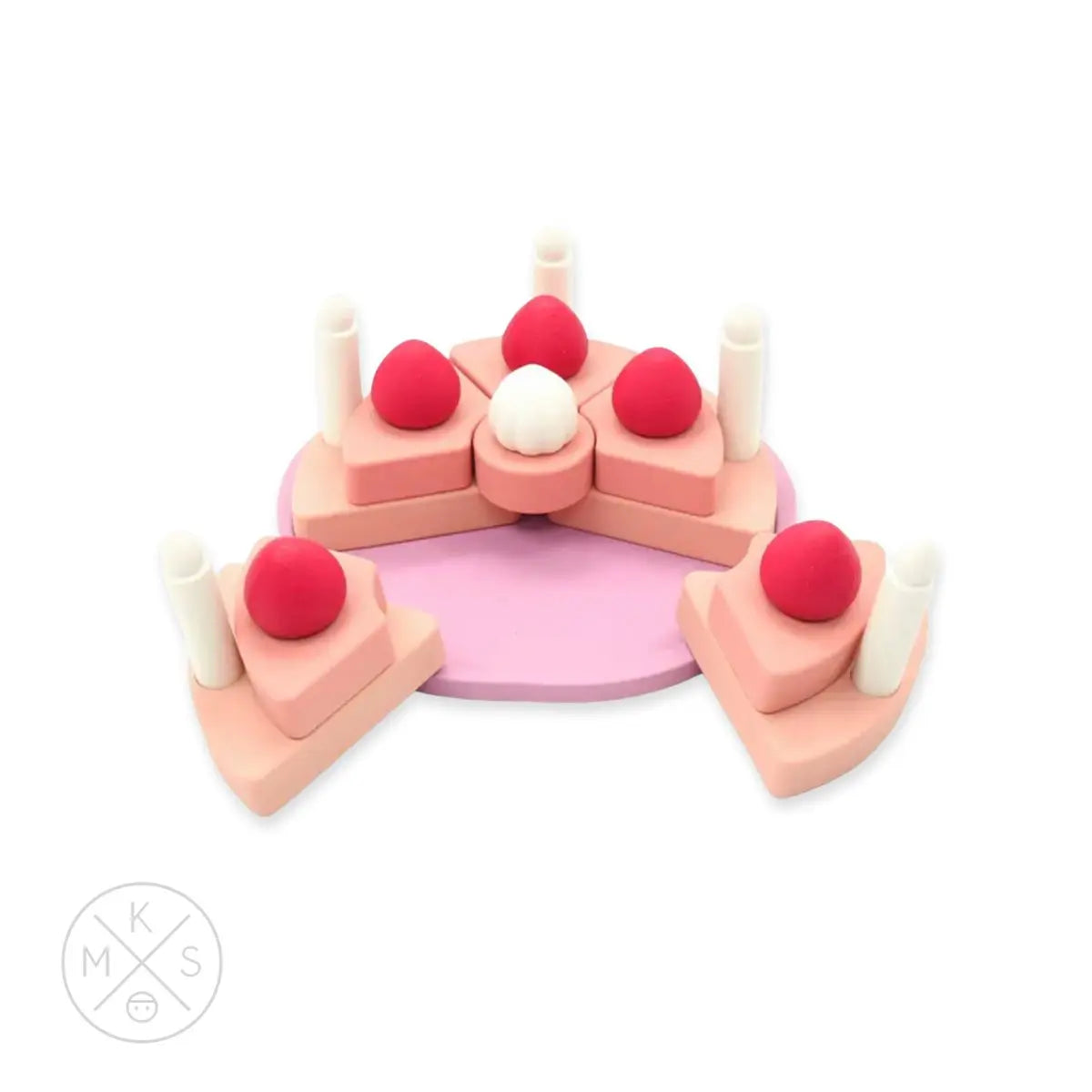 Silicone Strawberry Cake Pretend Play Stacker - MKS Miminoo