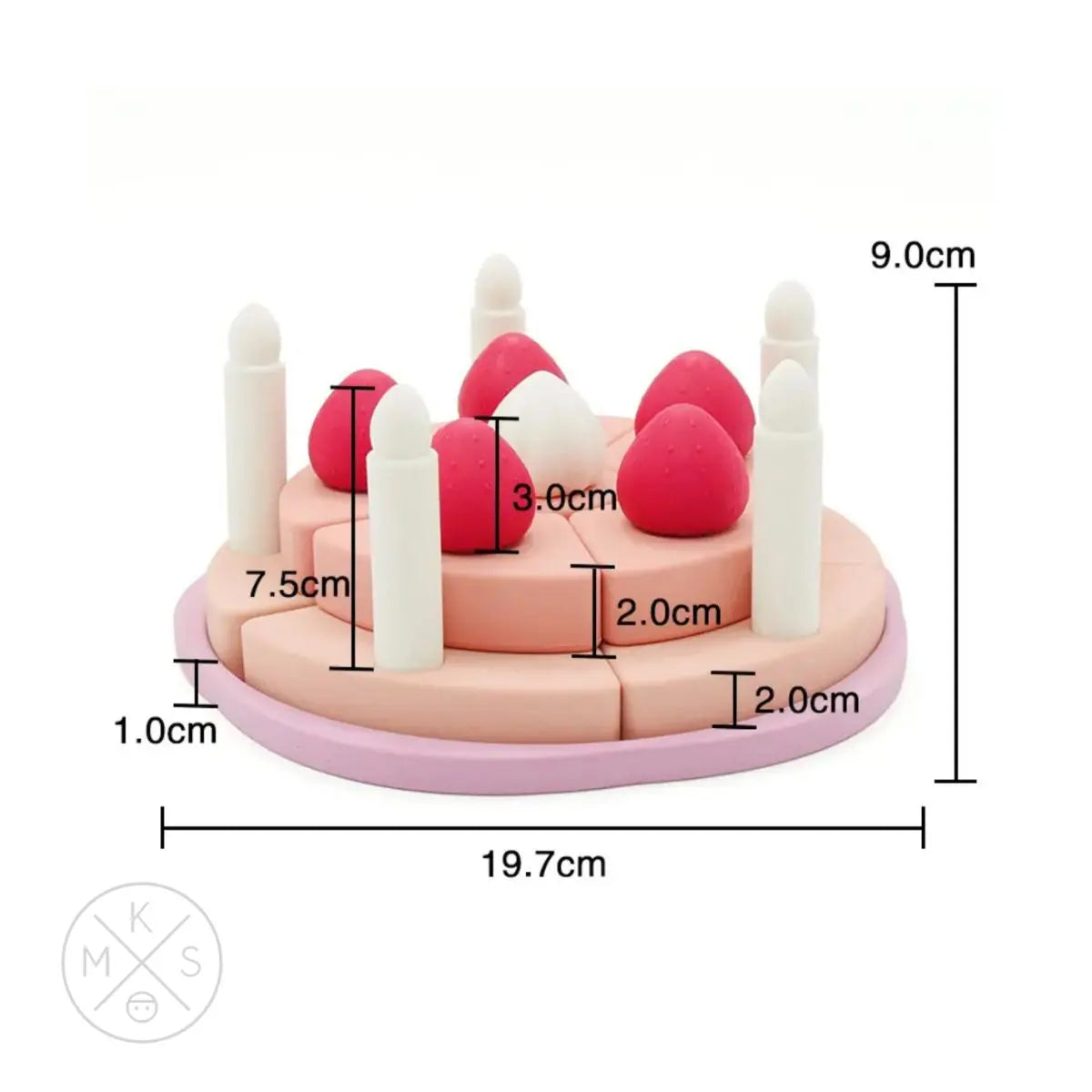 Silicone Strawberry Cake Pretend Play Stacker - MKS Miminoo