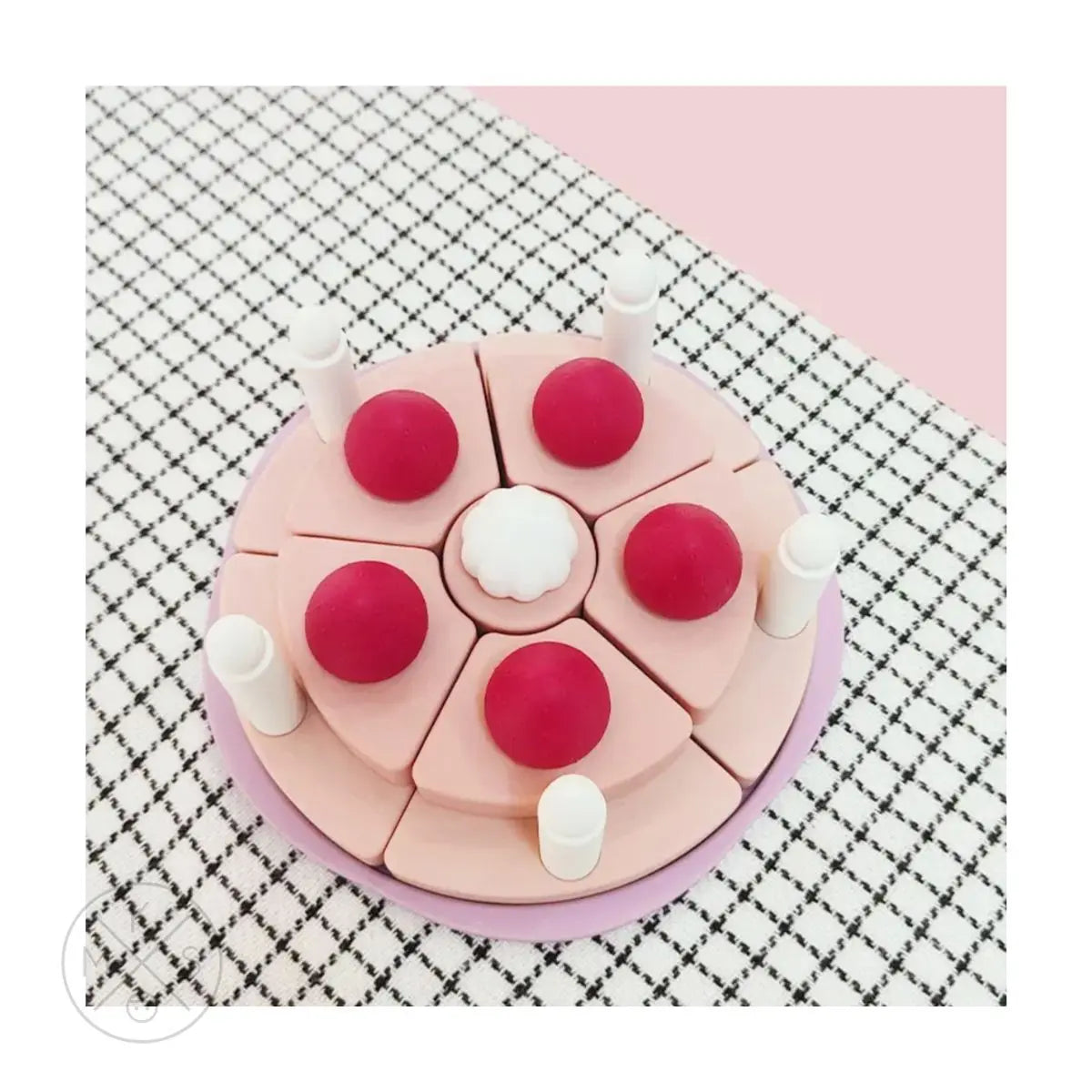 Silicone Strawberry Cake Pretend Play Stacker - MKS Miminoo