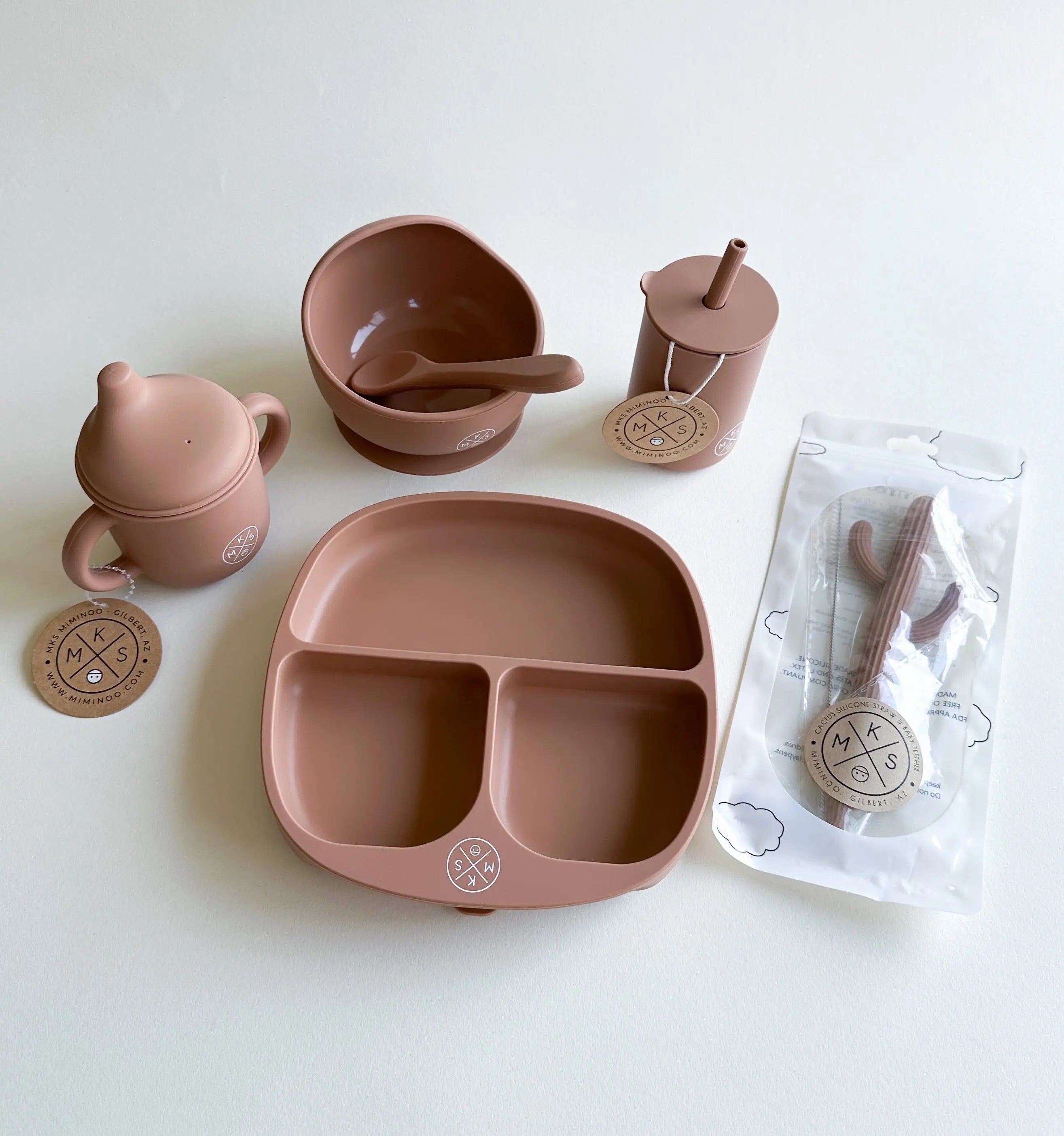 Silicone suction plate - Taupe MKS MIMINOO