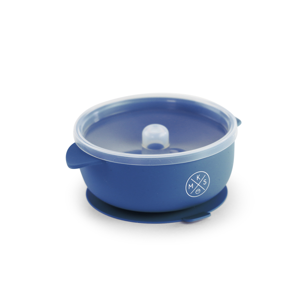 Silicone Bowl with lid - Navy