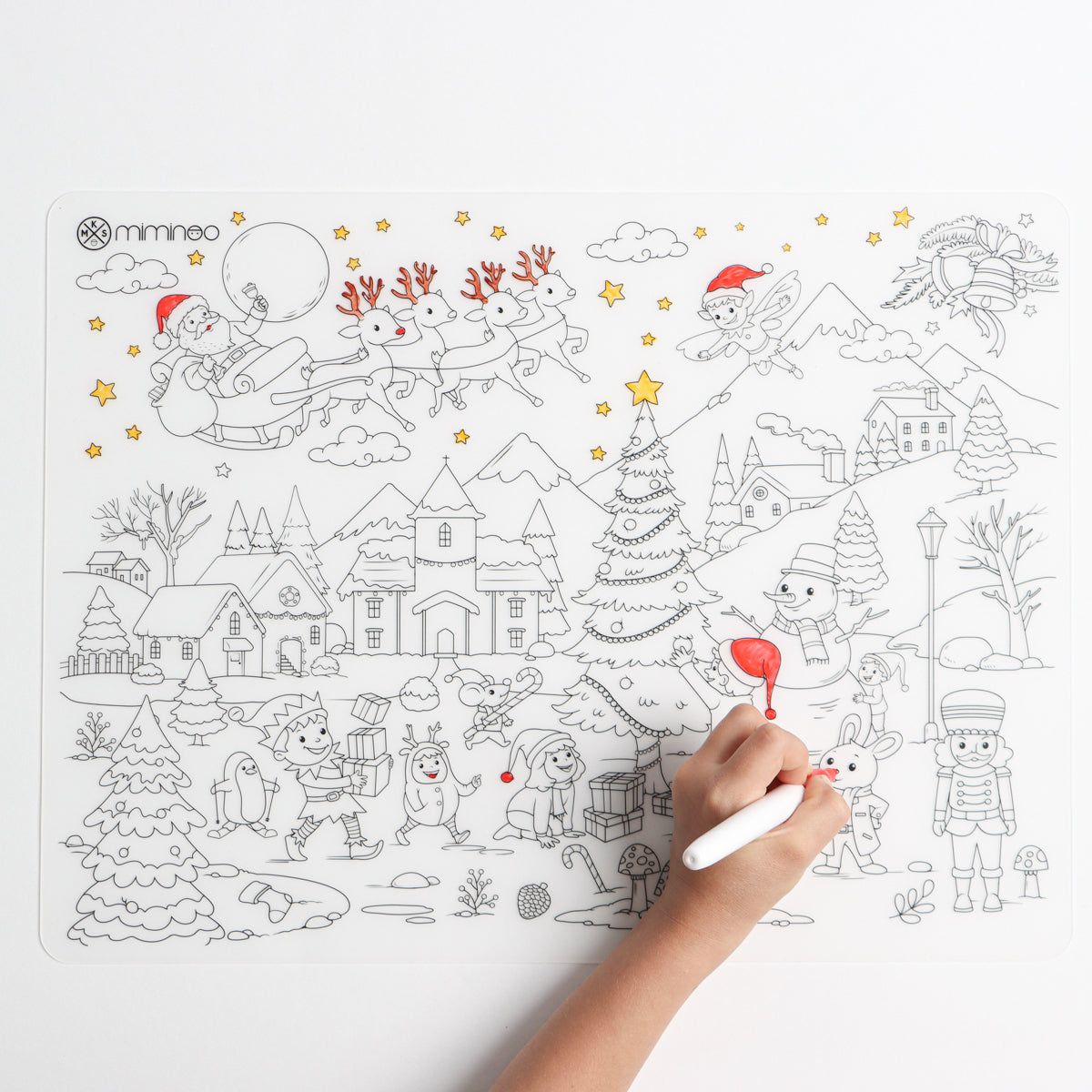 Set Silicone Reusable Coloring Tablemat Special Edition CHRISTMAS