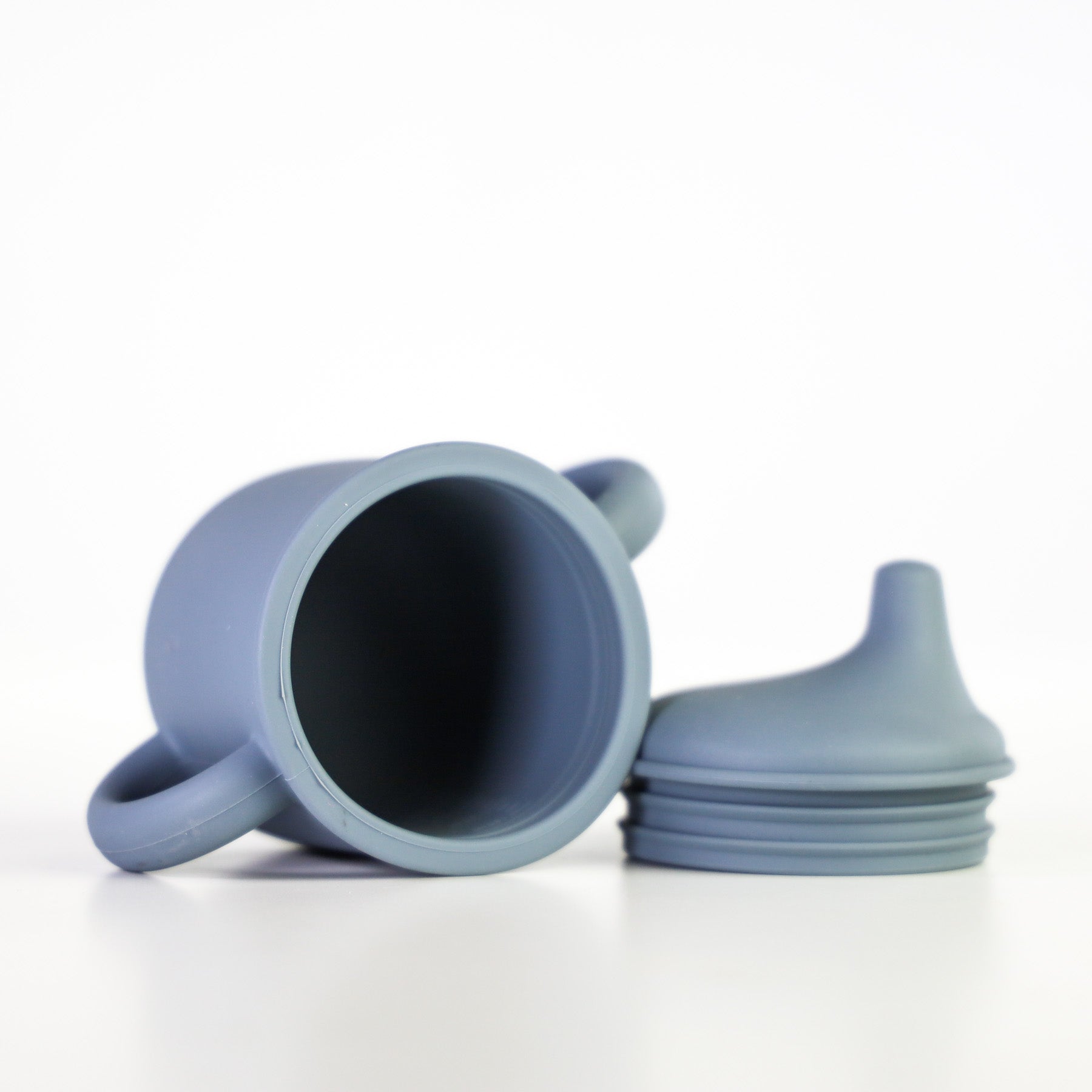 Silicone Sippy Cup with lid and handles Charcoal