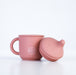 Silicone Sippy Cup with lid and handles Dusty Pink - MKS Miminoo