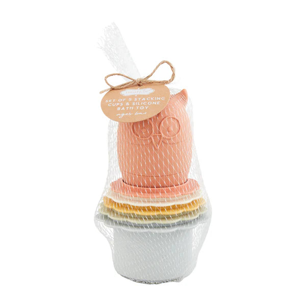 Stacking Cup Bath Set Baby toys silicone plastic set mudpie at mks miminoo