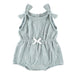 Tie Shoulder Cinch Waist Romper - Palm Tree aquar girls summer outfite Stephan Baby at MKS Miminoo