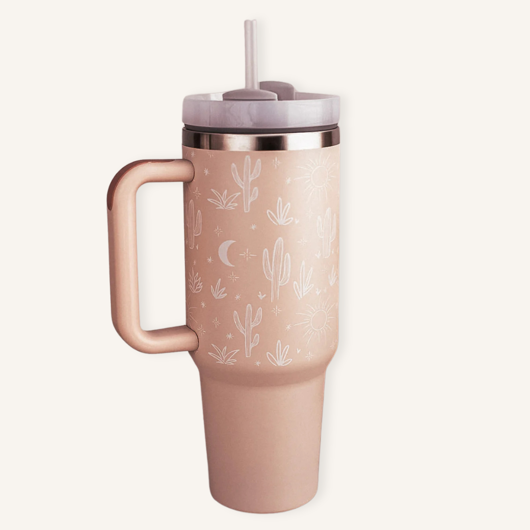 Sip-And-Go Cactus Tumbler 40oz Tumbler Pink