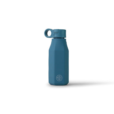 Durable, easy to clean, durable, a perfect on-the-go water bottle in soft matte food grade silicone BPA free with straw lid and handle on the top. Must have at school, while traveling or simply at home. For kids and adults. MKS Miminoo Arizona USA Brand. 13 colors. Wholesale Faire. Petrol Blue for boys.