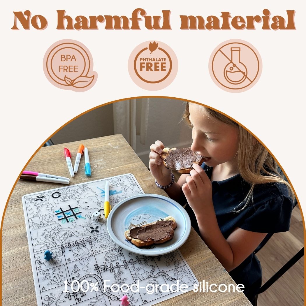 Silicone Reusable Coloring Mat & Markers Set - Girls Dreamworld