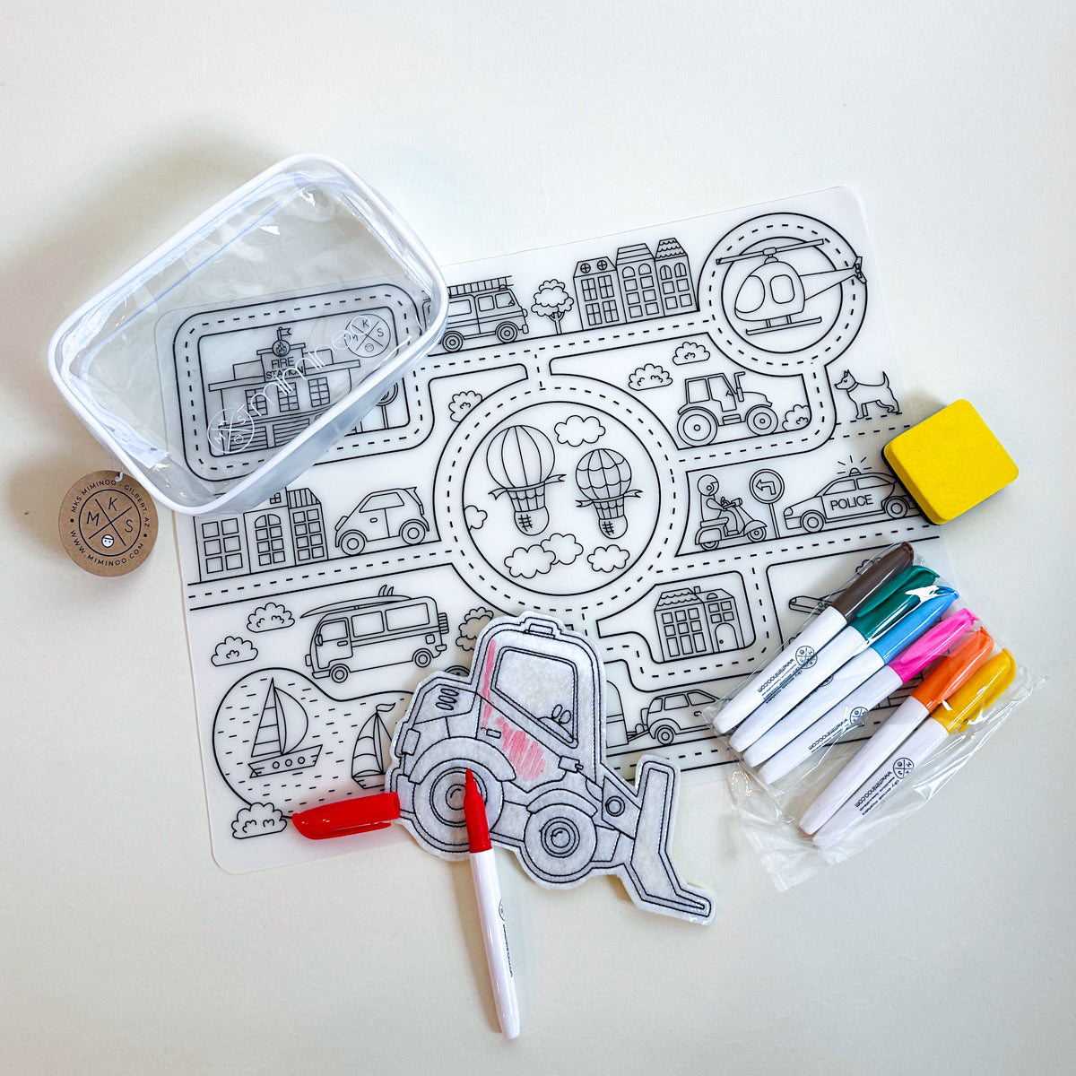 Traveling Coloring Mat & Character
