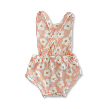daisy flower pink baby toddler onesie romper summer essential celebrate your tribe back straps