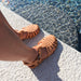 A pair of MKS Miminoo Flexible PVC Summer waterproof Sandals in Sage, terracotta, blush pink and black for boys and girls toddlers and babies