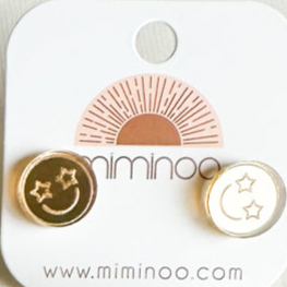 Patriotic Gold Mirror Stud Earrings